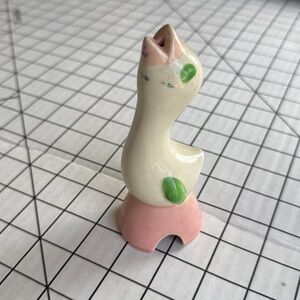 Vintage Ceramic Pie Bird | Mid Century Modern Pie Vent | Pink & Green Bird Pie